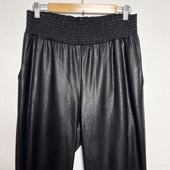 Commando Black Faux Leather Joggers Size Large - Picture 3 of 10